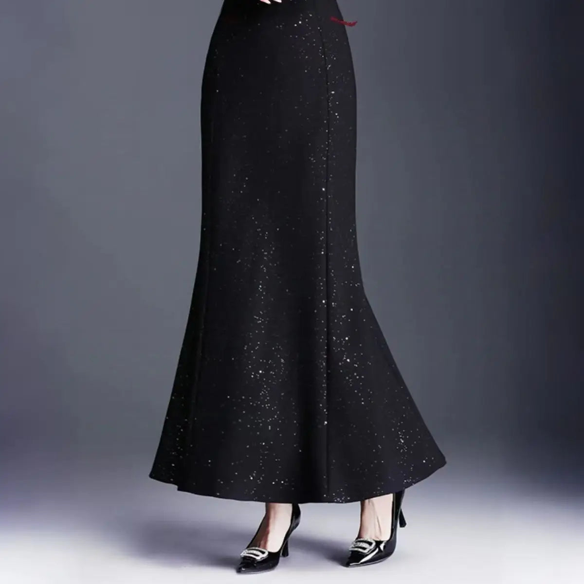 Spring  Autumn Fashionable Shiny Silk Fishtail Skirt High Waist New Skirt Mid-length Skirt Women